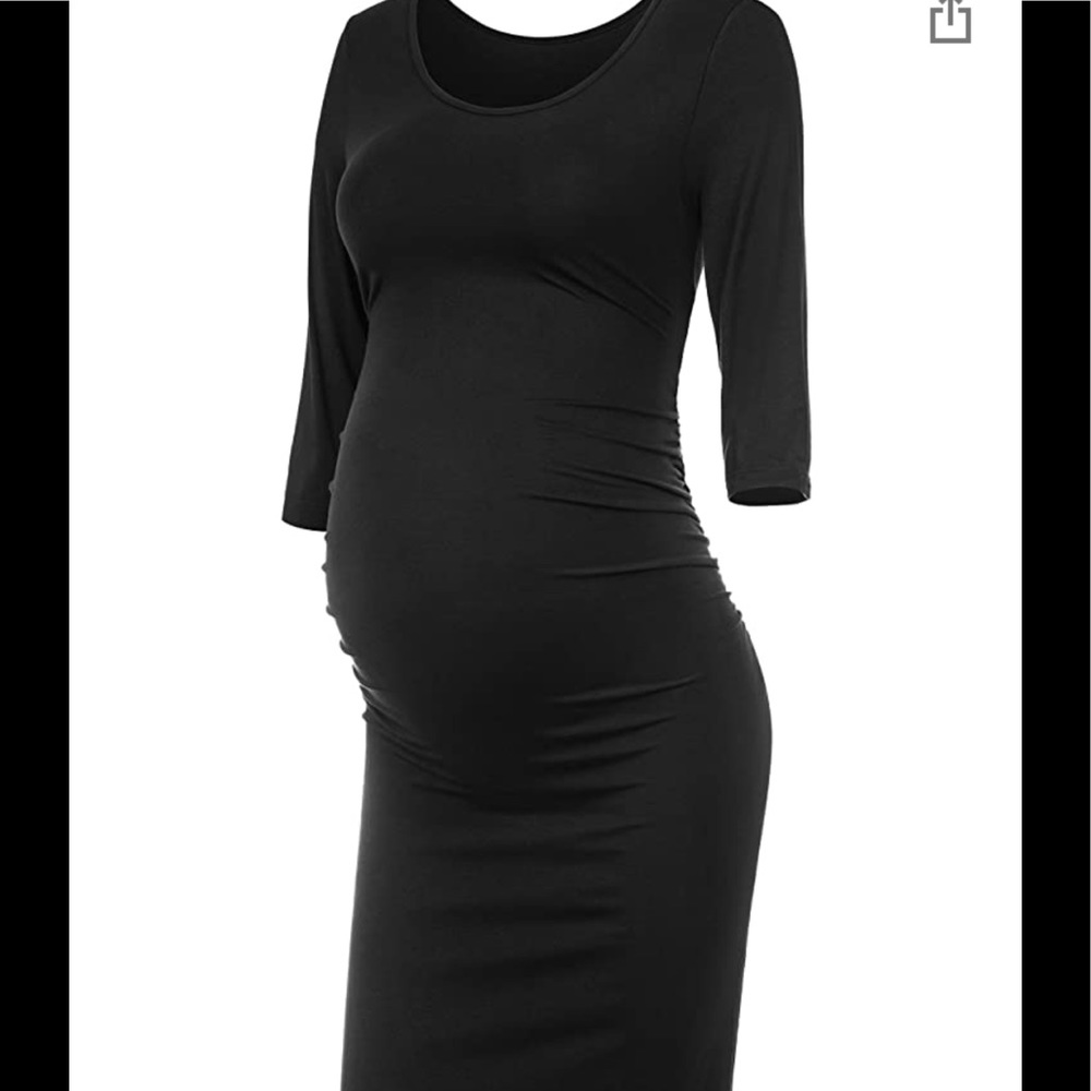 NWT Black 3/4 Sleeve Maternity Dress